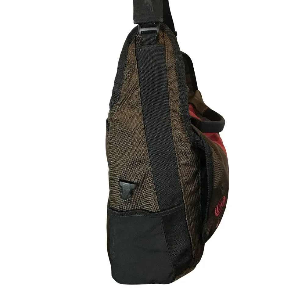 Timbuk2 Nylon Messenger PC Book Bag Brown & Red 15 x 12